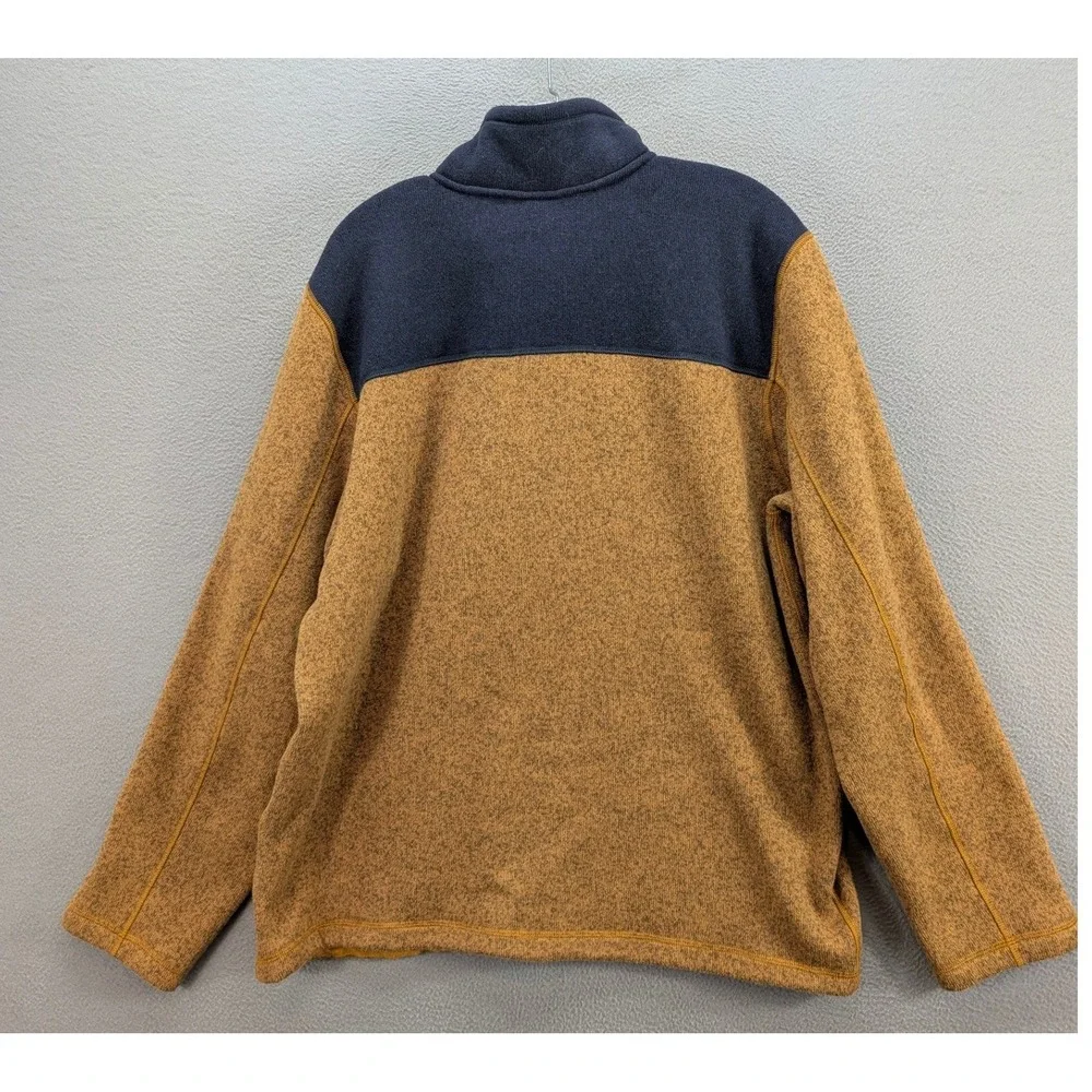 The North Face Fleece Pullover Gordon Lyons 1/4 Zip Sweater Men's XL Yellow Navy
